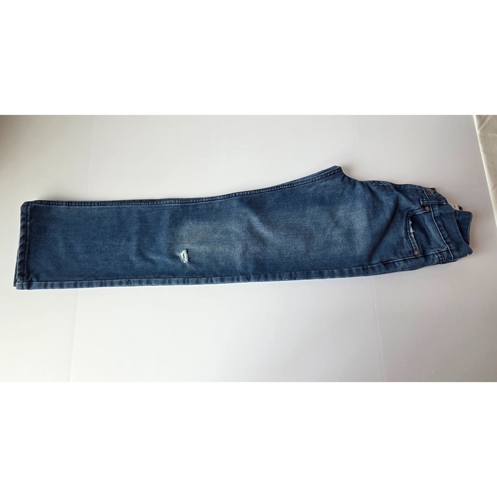 Levi Jeans Boys 14 Slim 22x26 Blue Distressed Dark Denim 514 Straight Stretch